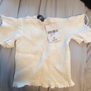 Off the shoulder ripped crop top